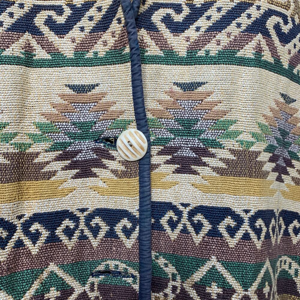Vintage 80s New Identity women's woven cotton southwestern print blazer XL - Picture 5 of 10
